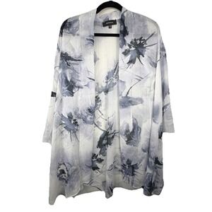 R&M Richards Size‎ 14 Open Front Cardigan Sheer Sleeves Evening Women Floral